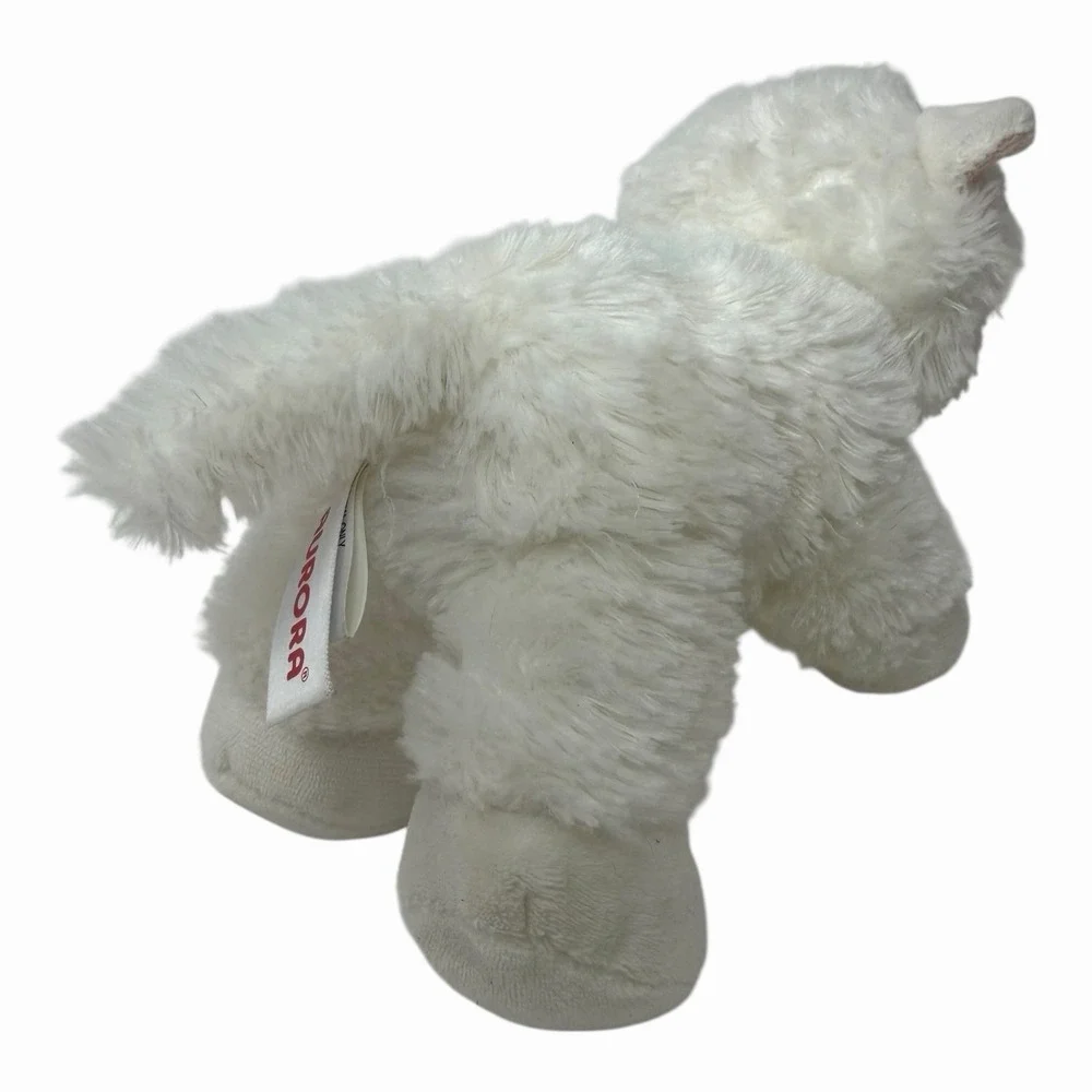 Aurora Flopsies White Kitty Cat‎ Plush with Blue Eyes 7